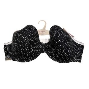 NWT Lane Bryant‎ Cacique T-shirt Bra 46DDD Boost Plunge Wired Polka Dot Print